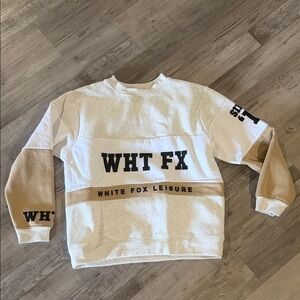 White Fox Boutique Crewneck Sweatshirt - Cream & Tan